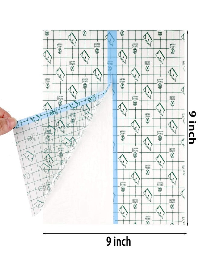 Treela 50 Pieces Waterproof Shower Patch 9 x 9 Inch Transparent Stretch Adhesive Bandage Protective Shower Bandage Cover Waterproof Transparent Film Clear Adhesive Dressing - Image 2